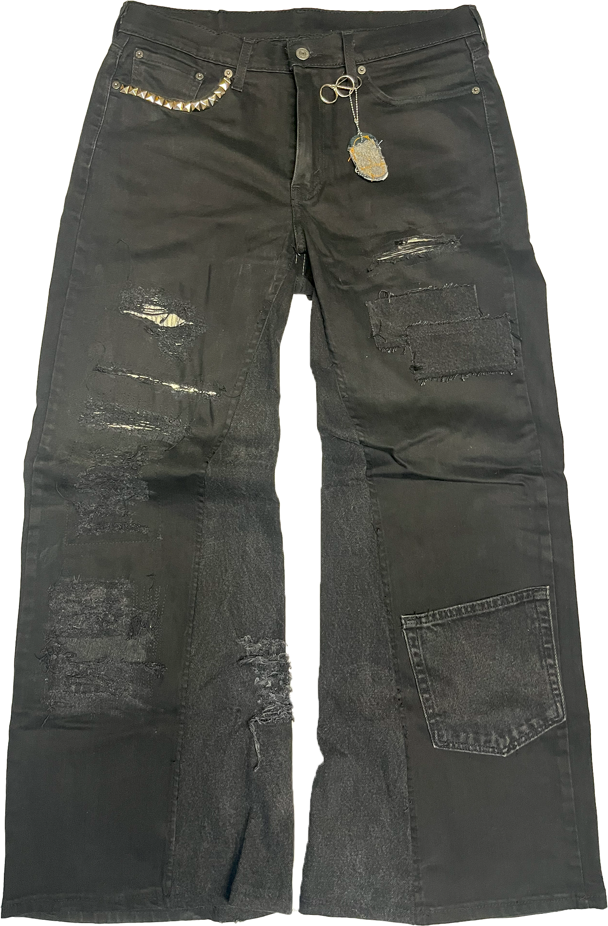 “Yin” distressed custom denim