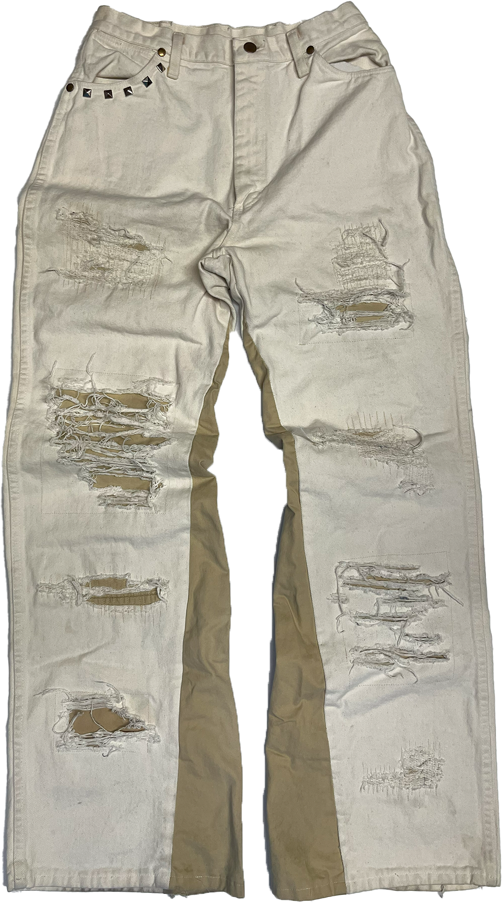 “Yang” distressed denim