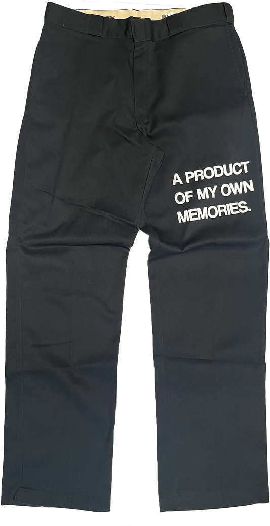 Black printed work pants