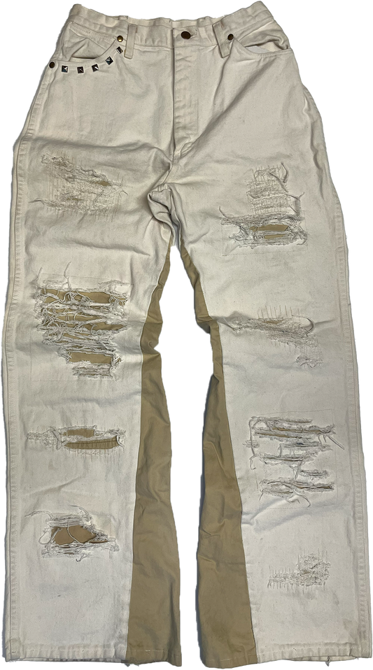 “Yang” distressed denim